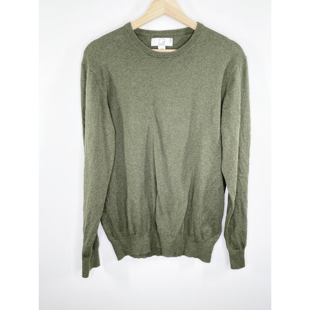 Meraki Green Crewneck Long Sleeve Cotton Knit Sweater Women's Size Large‎ L